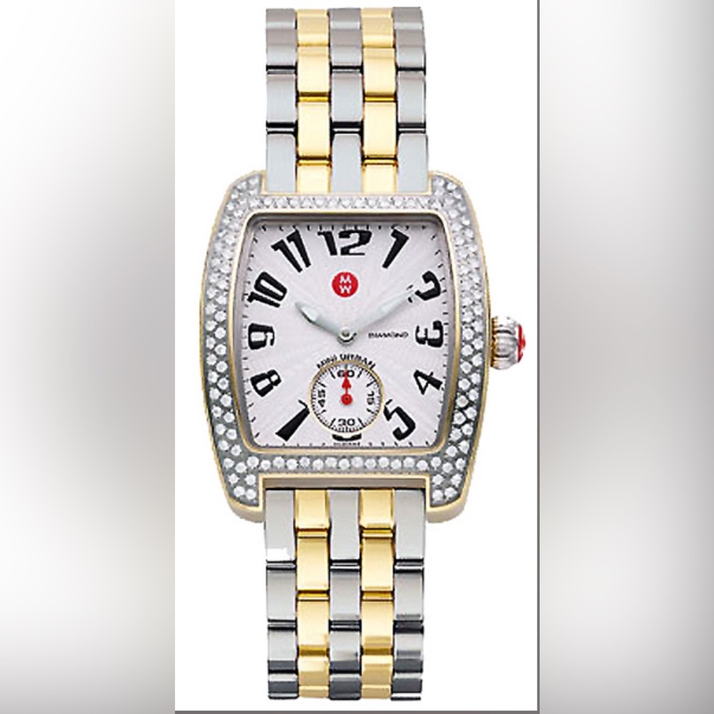 Michele Two-Toned mini urban Luxury Watch With Diamonds